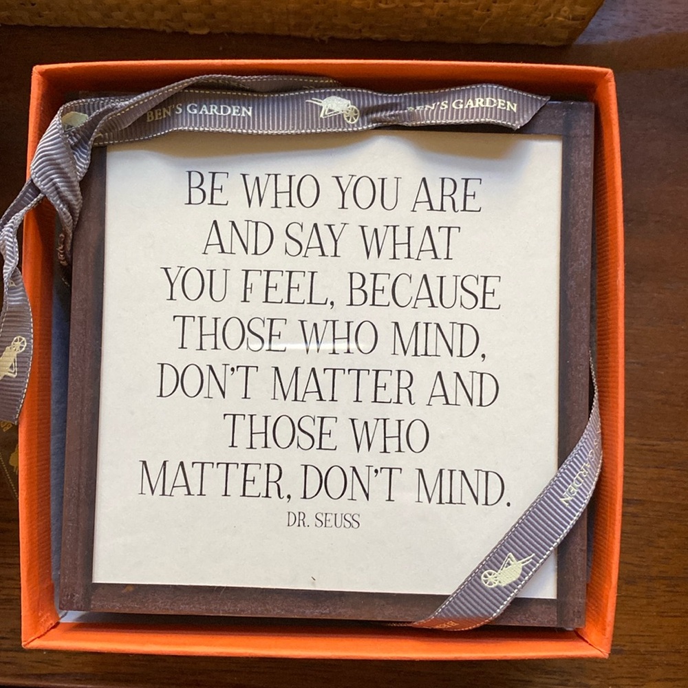 BEN’S GARDEN Dr. Seuss “Be who you are” Handcrafted in NY Copper Glass Coasters